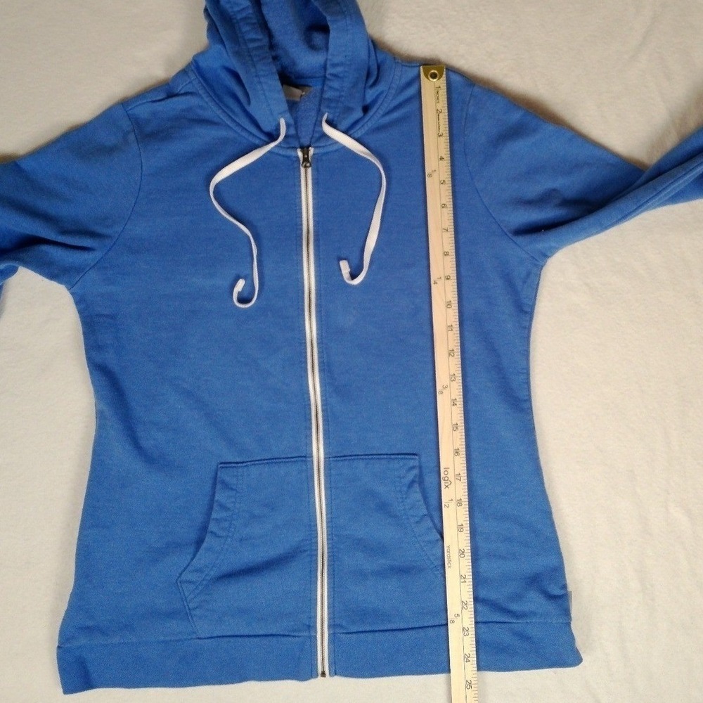 Eddie Bauer Blue Full Zip Hooded Sweatshirt Hoodie Women's Medium Cotton Blend - Picture 6 of 7